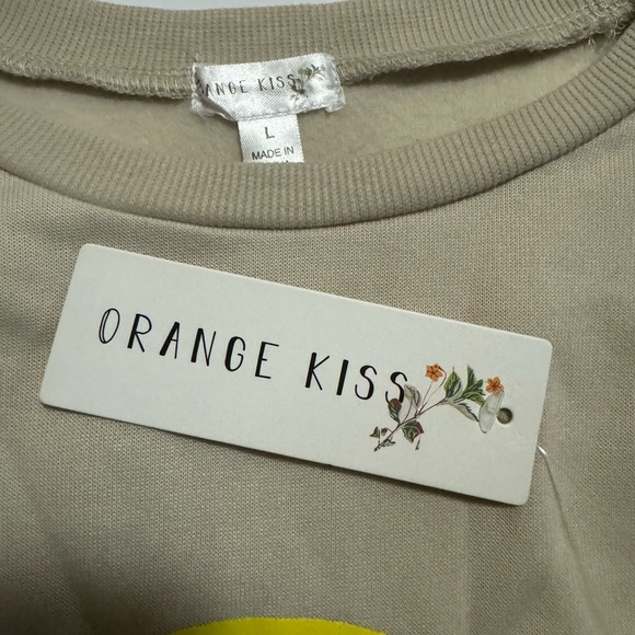 NEW Boutique Oversized Crew Neck Graphic Print Sweatshirt Always Smiling Large - Picture 2 of 2